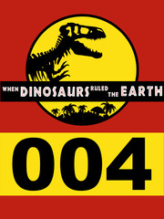 tyrannosaurus rex sekeleton logo with number