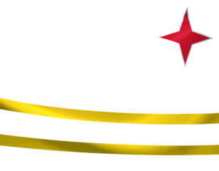  Folded Aruba flag with visible fabric creases isolated on transparent background PNG