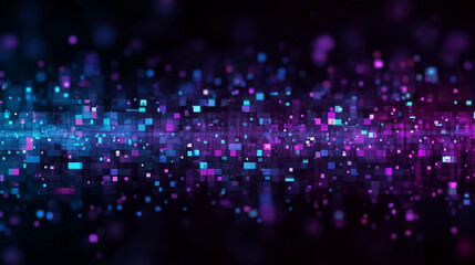 Futuristic digital background with purple and blue particles