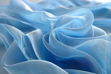 Obraz premium A close-up view of light blue fabric with smooth, flowing curves and a delicate texture.
