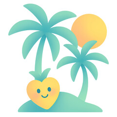 Palm trees with a sun