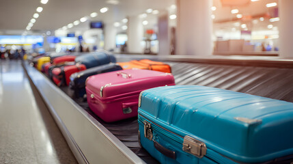 Red transportation vehicles, including a toy truck and train, model road travel equipment with isolated luggage