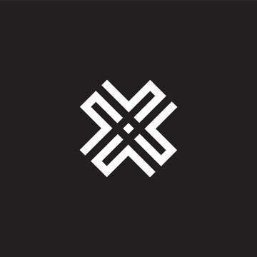letter x stripes linear geometric logo vector