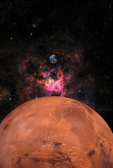planet mars/earth in space © allen