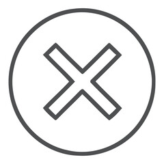 Obraz premium Cancel Cross Circle Button Icon Vector
