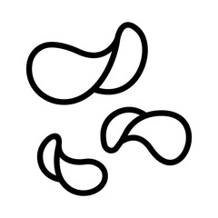 Potato Chips Minimal Color Flat Line Stroke Icon Pictogram Symbol Illustration