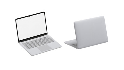 Modern laptop mockup showcasing minimalist design on isolated transparent setting perfect for