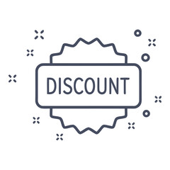 Discount Label Badge Outline Icon Vector