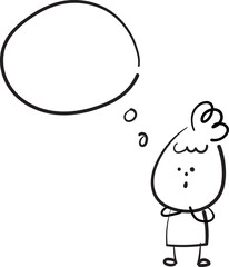 (bubble) Collection of cute hand drawn lady worker icons. Vector illustration.	