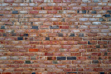 Brickwall, vintage texture. Red brick wall for construction themes. Brick wall background. Textured bricks for design projects. Bricks structure. Brick wall pattern. Wall from bricks.