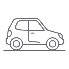 Small Car Side View Outline Icon Vector