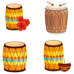 durga puja drum vector