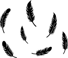 Feather Silhouette Bundle for Laser Cut and Craft Projects vector bundle