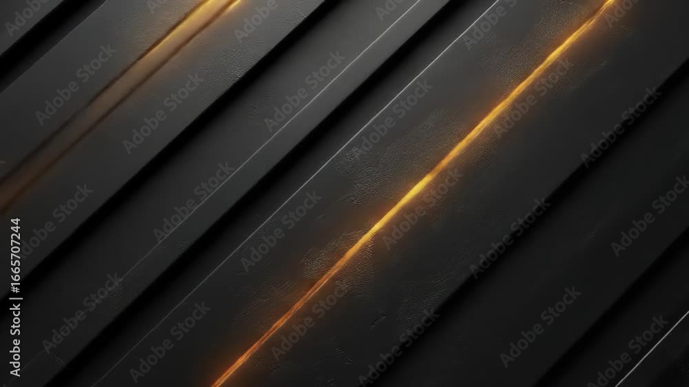 Poster dynamic glowing lines on textured black diagonal panels