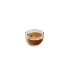 Small Glass Bowl Filled with Brown Caramel Sauce dessert sauce