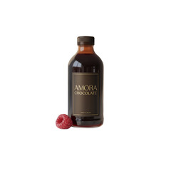 Bottle of Amora chocolate with raspberry chocolate drink