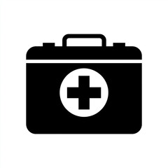 Obraz premium Medical first aid kit box with cross