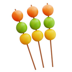 3D Dango Skewers Illustration