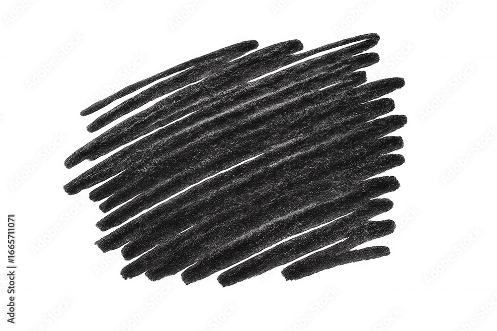 Aufkleber black pencil scribble creating artistic strokes with graphite on a transparent background, perfect f