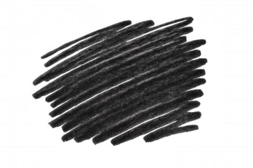 Black pencil scribble creating artistic strokes with graphite on a transparent background, perfect for adding a touch of grunge to designs