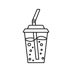 Soda cup icon on white background
