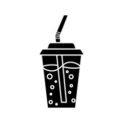 Soda cup icon on white background