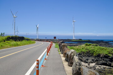 Curve with Bollards and Turbines