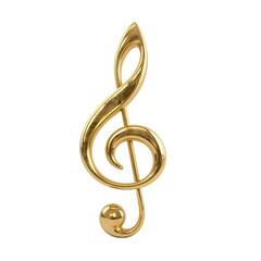 golden treble clef isolated