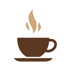 Steaming coffee cup vector illustration hot beverage mug morning drink cafe aroma isolated eps graphic