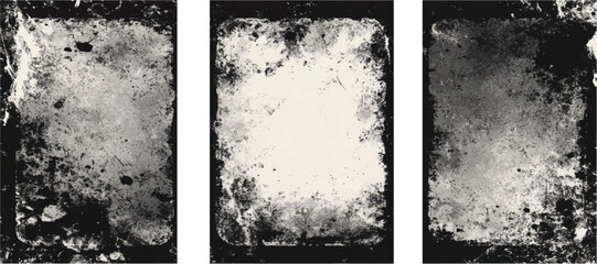 Abstract illustration surface dust and rough dirty wall background set with empty template. Vector texture dust and scratched. Grunge background. Overlay textures set stamp with grunge effect