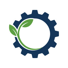 Green technology gear illustration eco friendly industry sustainable engineering nature innovation