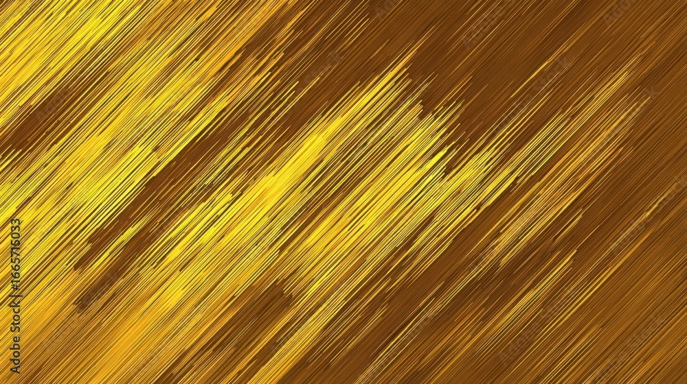 Poster a striking diagonal pattern of gold and brown lines creates an abstract design.
