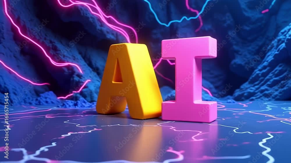 Poster ai artificial intelligence learning machine deep future technology innovation digital 3d art
