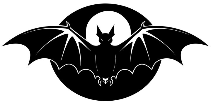Minimalist Bat Vector Illustration with Simple Design Elements and Bold Color Palette