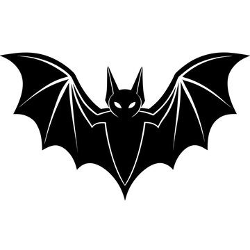 Simple Stylized Bat Illustration with Black Colors