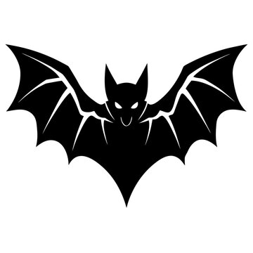 Stark Bat Silhouette Graphic Image Design for Halloween or Nature Themes