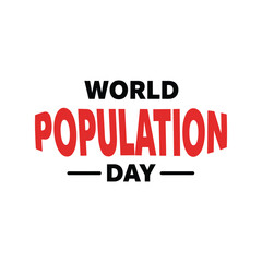 World population day text graphic global demographic awareness population growth concept
