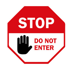 stop do not enter sign design for templates.