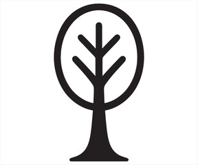 Obraz premium Minimal Circle Tree Icon