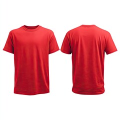 Red blank t-shirt front and back