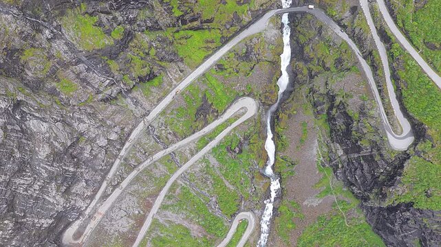 Scenic view near Trollstigen Viewpoint in Trollstigen, Andalsnes, Norway