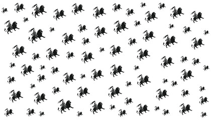 Knight Riding a Lion Pattern Vector