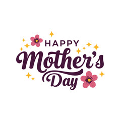 Happy mother s day calligraphy with floral accents celebration greeting family love