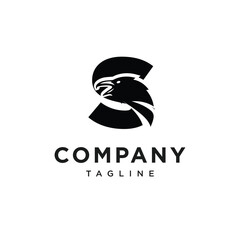 Letter S Crow Logo Icon Vector
