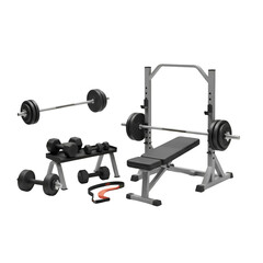 3D Render of Gym Fitness Equipment on Isolated Transparent Background