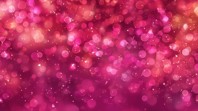 Vibrant glowing luminous pink bokeh light sparkle abstract background, warmth captivating festive & celebration glossy wallpaper
