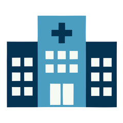 Obraz premium Hospital Building Icon – Healthcare and Medical Facility Illustration