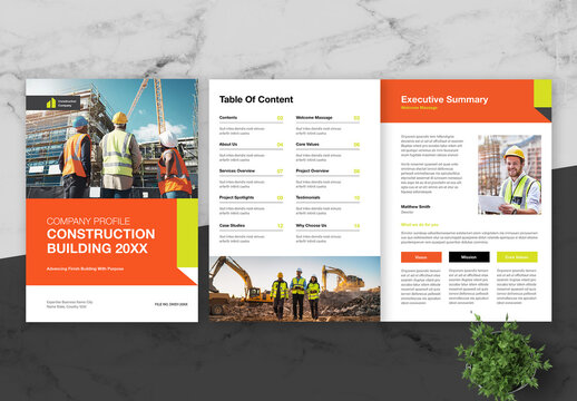 Orange And Green Construction Company Profile