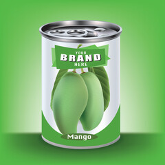 Design of pickled mango fruit aluminum cans