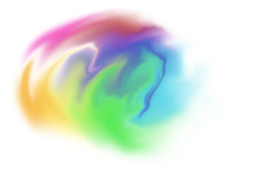 Vibrant Rainbow Abstract Swirl on Transparent Background 